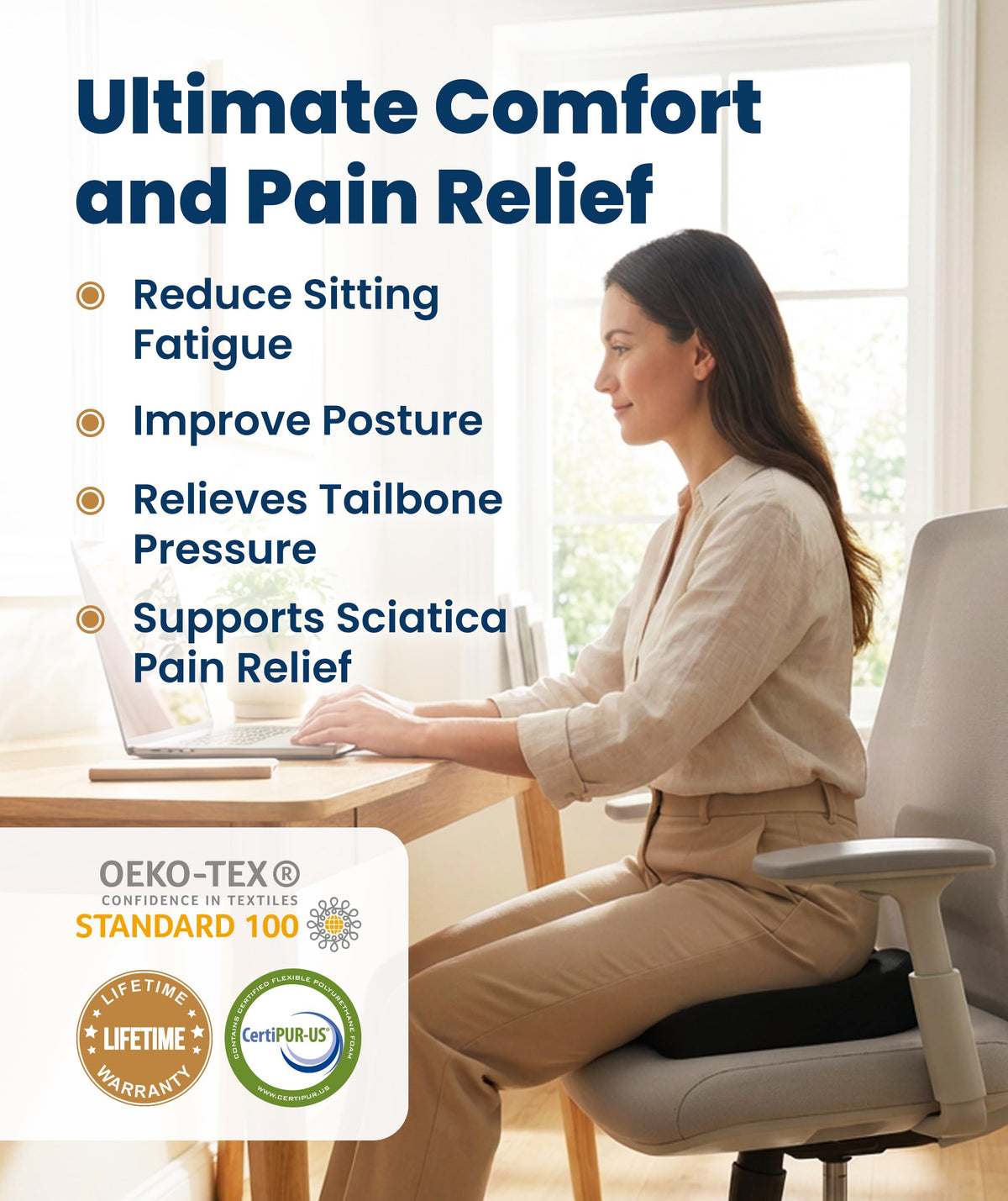 Everlasting Comfort Doctor Recommended Memory Foam Seat