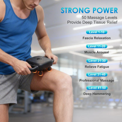 VibraFlex 6-Head Massager Gun — Professional Deep Tissue Relief at Home