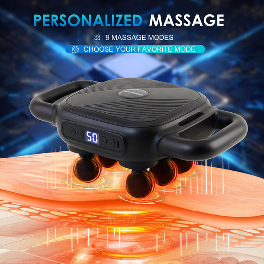 VibraFlex 6-Head Massager Gun — Professional Deep Tissue Relief at Home